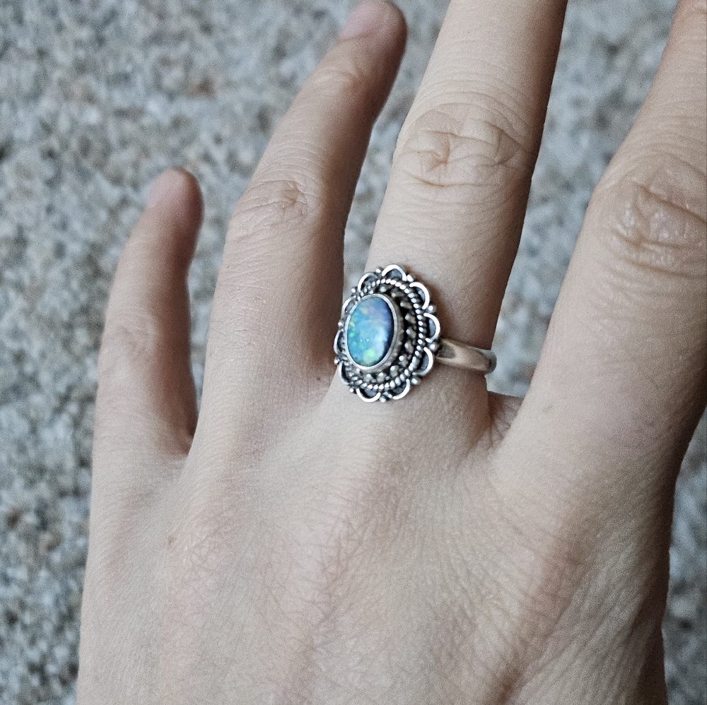 Sterling Silver Opal Ring - image 5